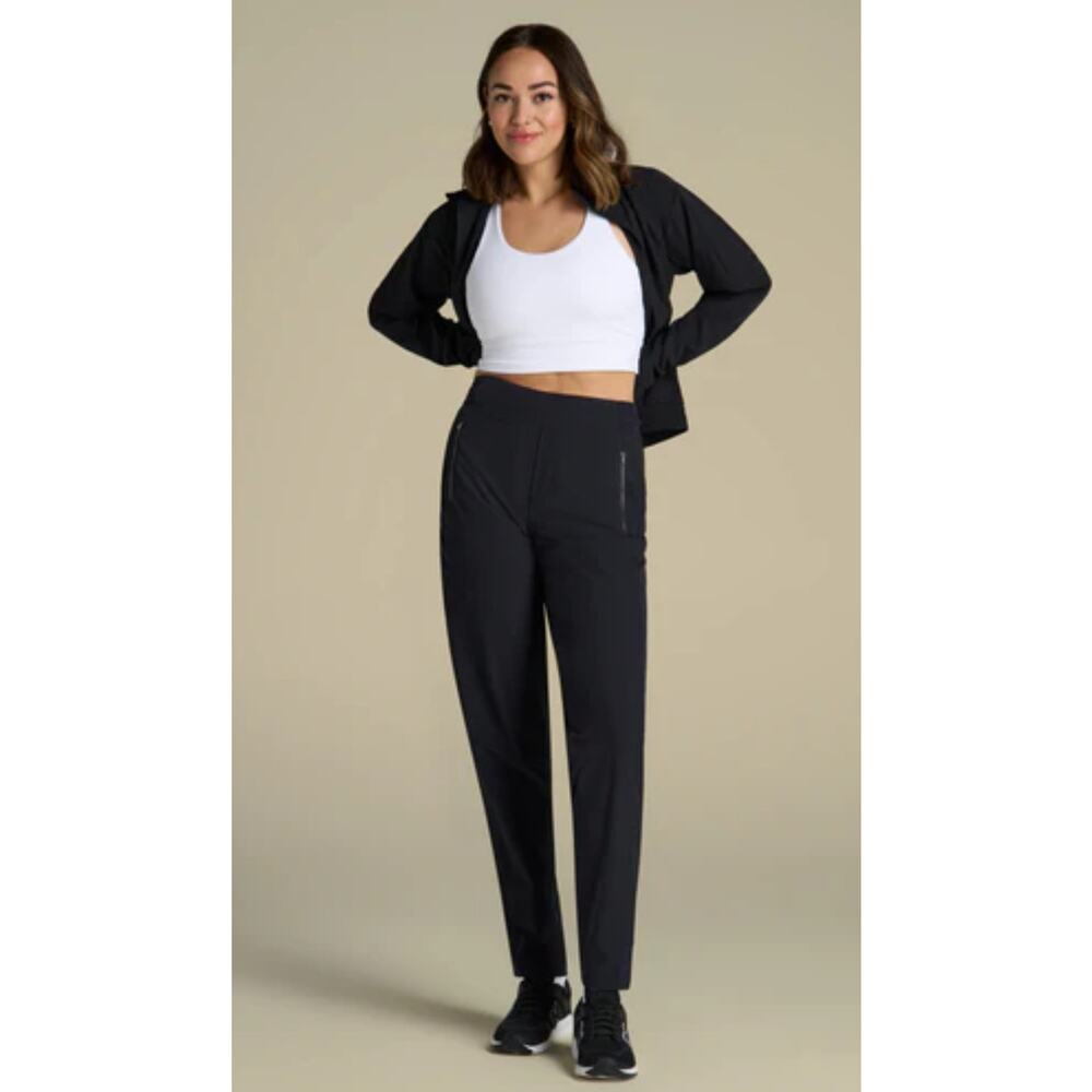 American Tall‎ PULL-ON MINI RIPSTOP PANTS WOMEN XS Tall, Black NWT Athelsiure